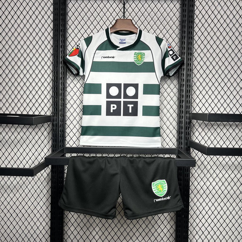 Kit Infantil Sporting Home Retrô 2003 Unissex Reebok - Verde e Branco