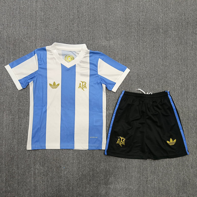 Kit Infantil Argentina Edição Especial 24/25 Adidas Masculina - Azul e Branca