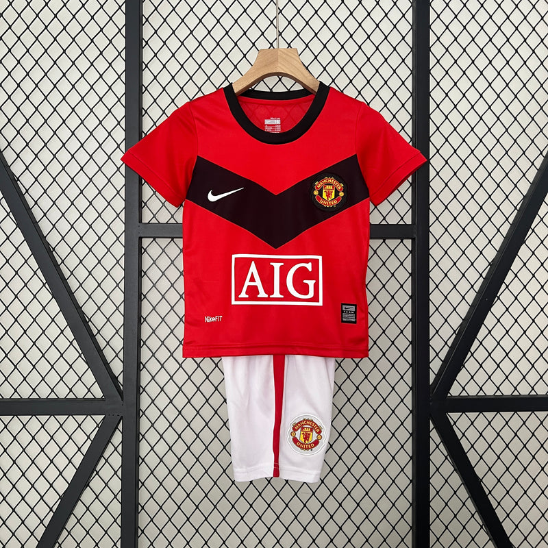 Kit infantil Manchester United Retrô Home 2009 Unissex Nike - Vermelho