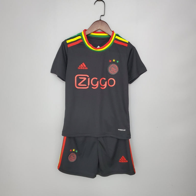 Kit Infantil Ajax Especial Bob Marley 21/22 Adidas Unissex - Preto