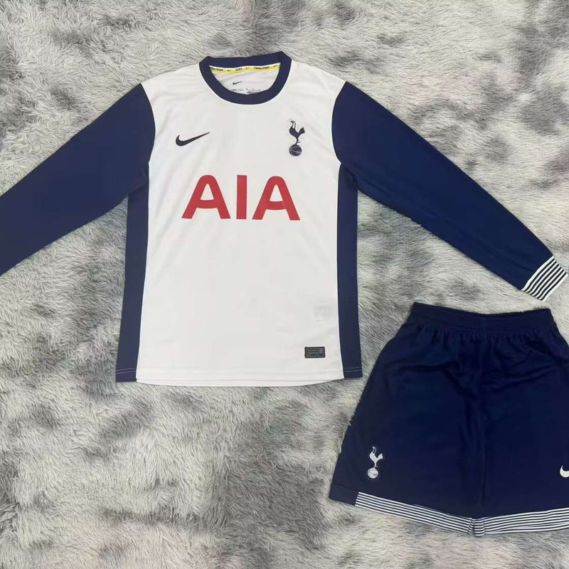 Kit Infantil Tottenham Home Manga Longa 24/25 Nike Unissex - Branco e Azul