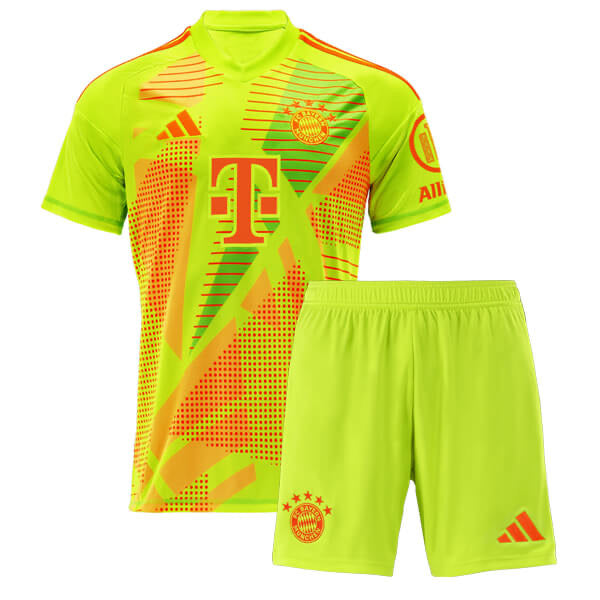 Kit Infantil Bayern De Munique Goleiro 24/25 Camisa + Shorts Adidas Unissex - Amarela