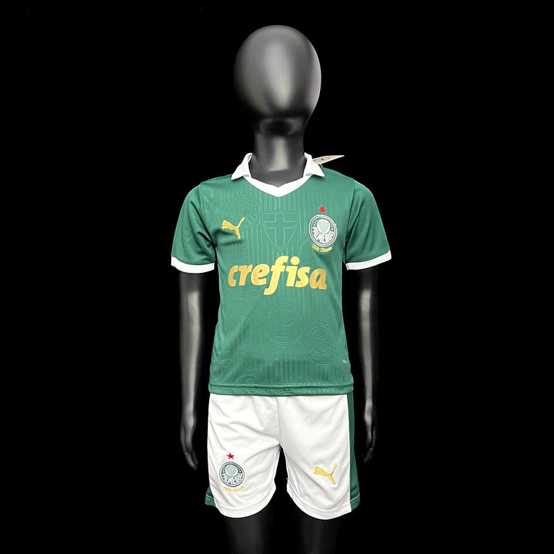 Kit Infantil Palmeiras Home 24/25 Camisa + Shorts Puma Unissex - Verde