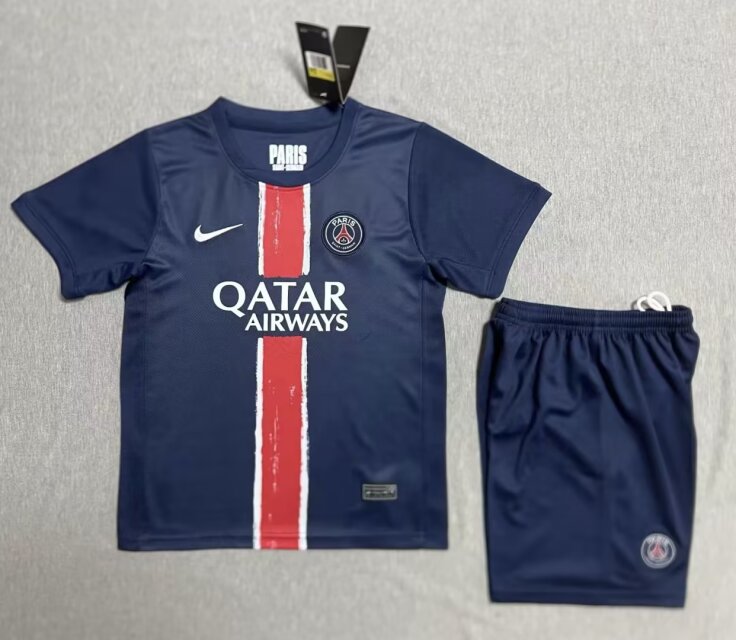 Kit Infantil PSG Home 24/25 Unissex Nike  - Azul e Vermelho