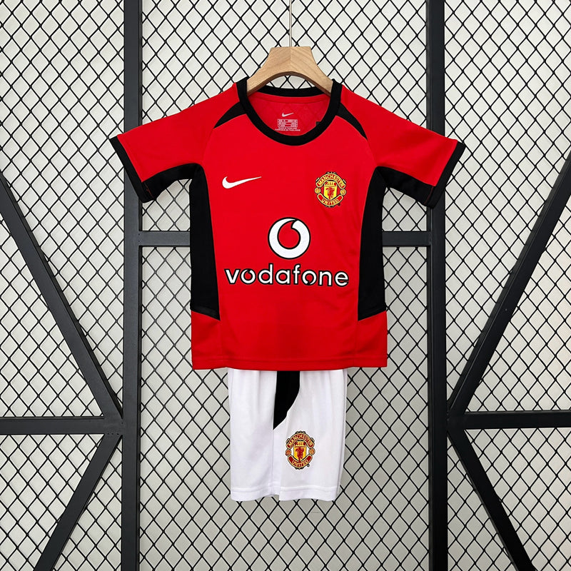 Kit infantil Manchester United Retrô Home 2003 Unissex Nike - Vermelho