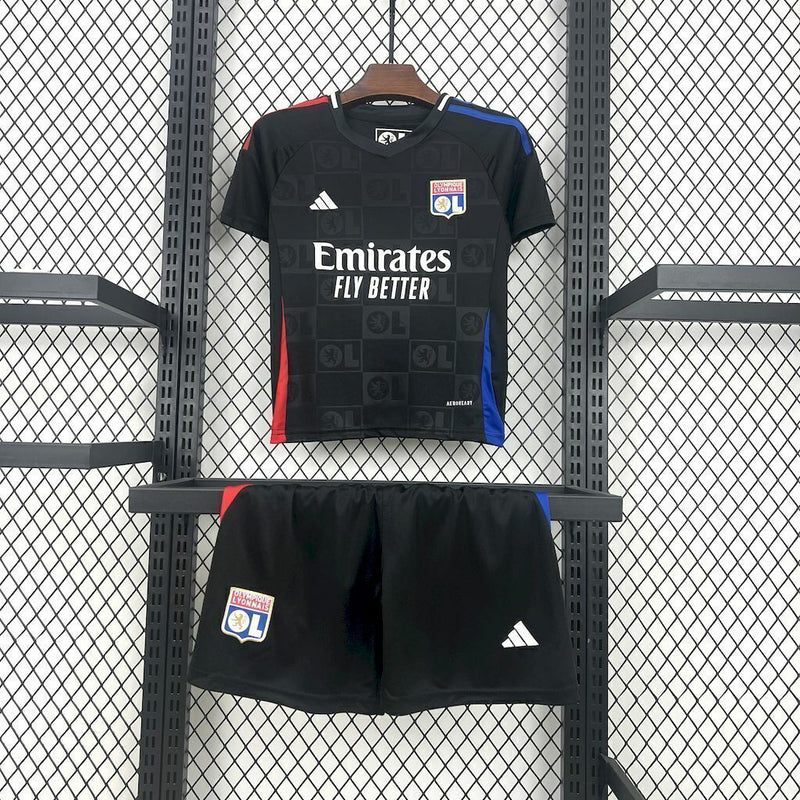 Kit Infantil Lyon Away 24/25 Unissex Adidas - Preto