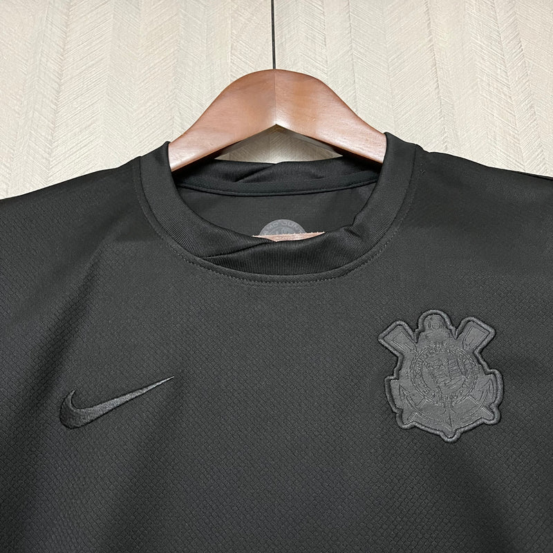 Kit Infantil Corinthians Away 24/25 Camisa + Shorts  Nike Unissex - Preto