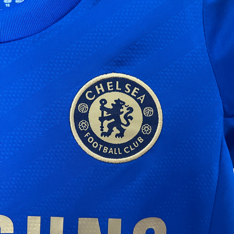 Kit Infantil Chelsea Retrô Home 2013 Camisa + Shorts Nike  Unissex - Azul