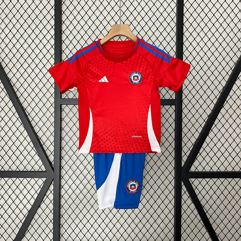 Kit Infantil Chile Home 24/25 Adidas Masculina - Vermelho