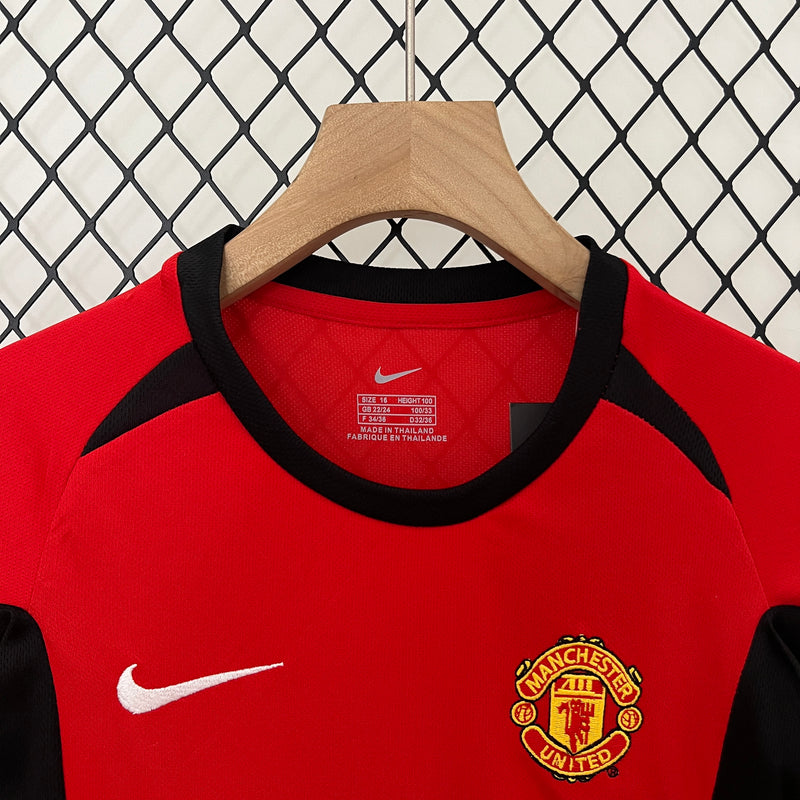 Kit infantil Manchester United Retrô Home 2003 Unissex Nike - Vermelho