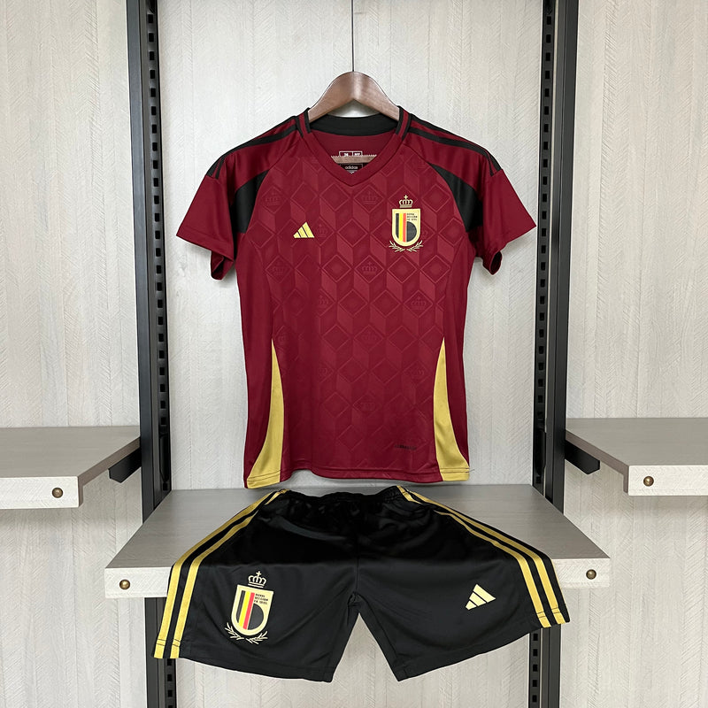 Kit Infantil Bélgica Home 24/25 Adidas Unissex - Vermelho Vinho