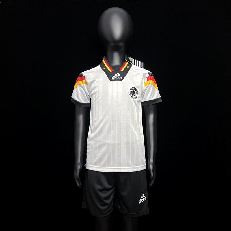 Kit Infantil Alemanha Home Retro 1992 Adidas Unissex - Branco