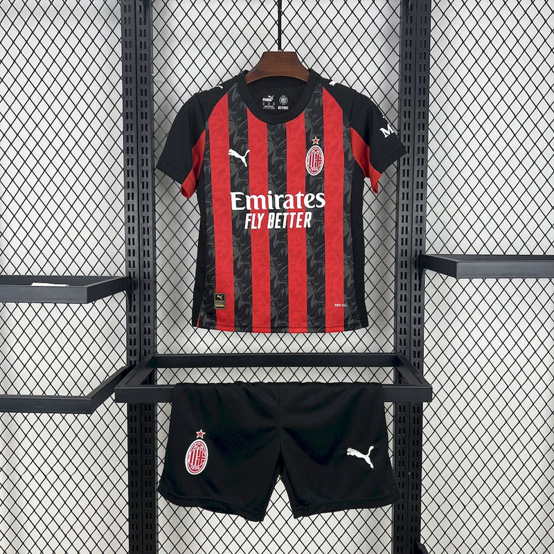 Kit Infantil Milan Home 25/26 Unissex Puma - Vermelho e Preto
