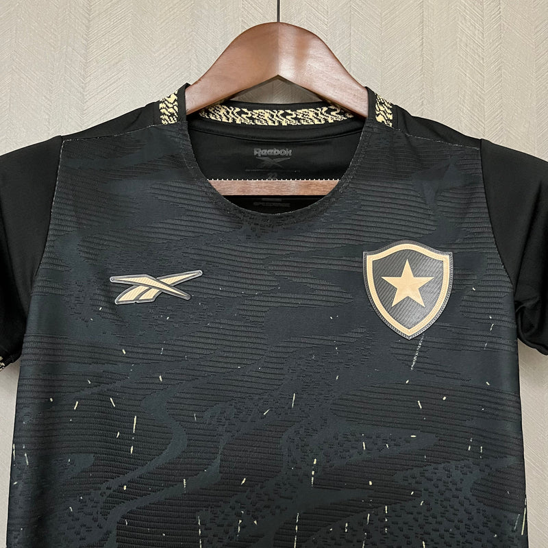 Kit Infantil Botafogo Away 24/25 Reebok Unissex - Preta e Dourado