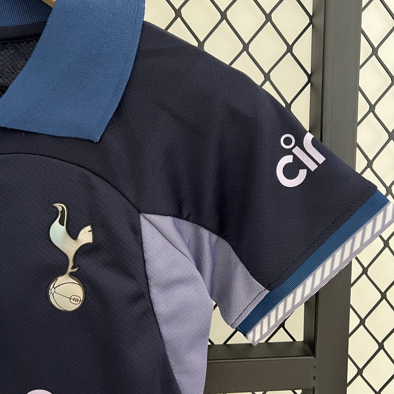 Kit Infantil Tottenham Away 23/24 Camisa + Shorts Adidas Unissex - Azul Escuro