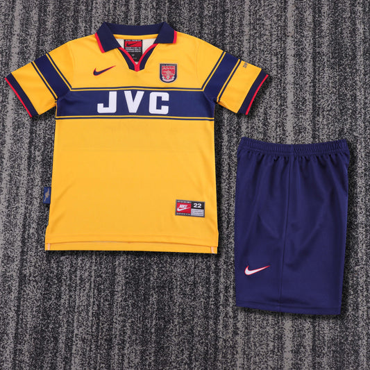 Kit Infantil Arsenal Away Retrô 97/98  Nike - Amarelo