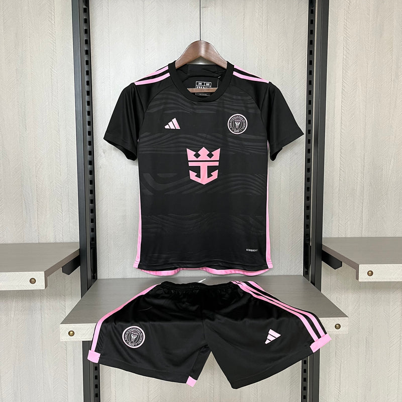 Kit Infantil Inter Miami Away 24/25  Adidas Unissex - Preto