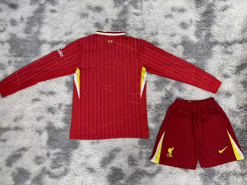 Kit Infantil Liverpool Home Manga Longa 24/25 Nike Unissex - Vermelho