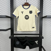 Kit Infantil Barcelona Away 25/26 Camisa + Shorts Nike Unissex - Bege
