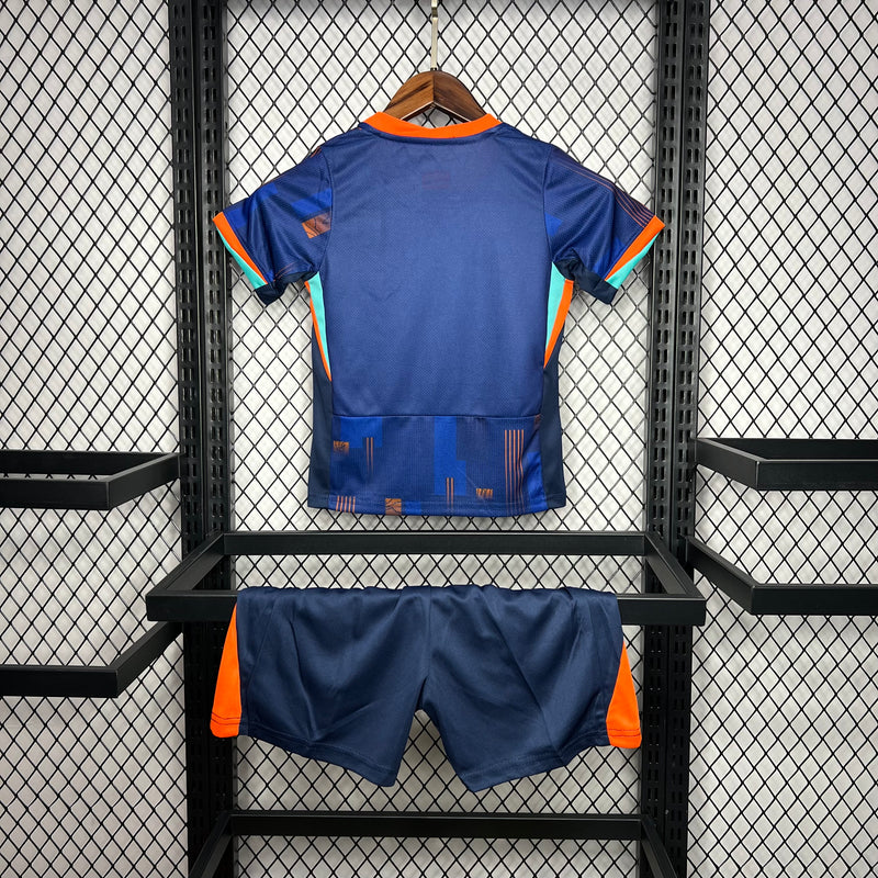 Kit Infantil Holanda Away 24/25 Nike Unissex - Azul Escuro