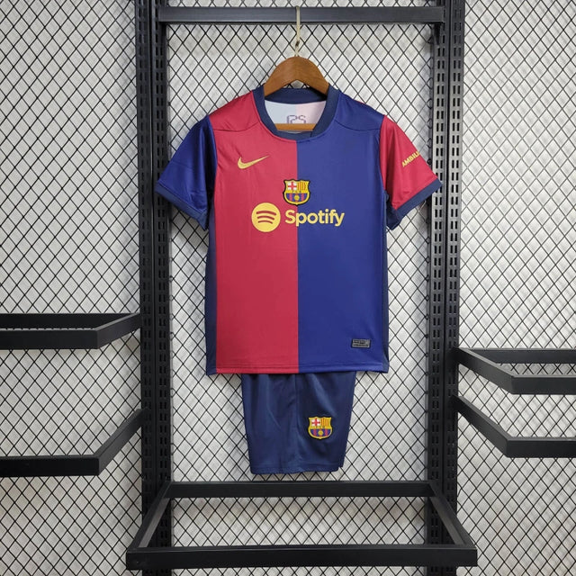 Kit Infantil Barcelona Home 24/25 Camisa + Shorts Nike Unissex - Grená