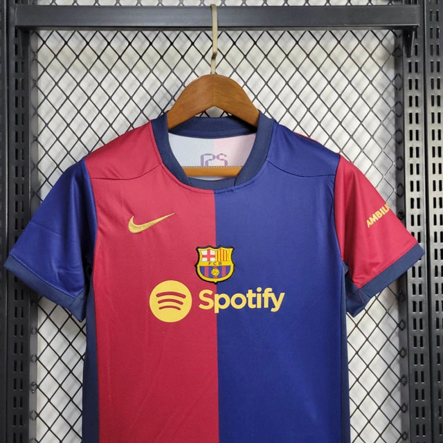 Kit Infantil Barcelona Home 24/25 Camisa + Shorts Nike Unissex - Grená