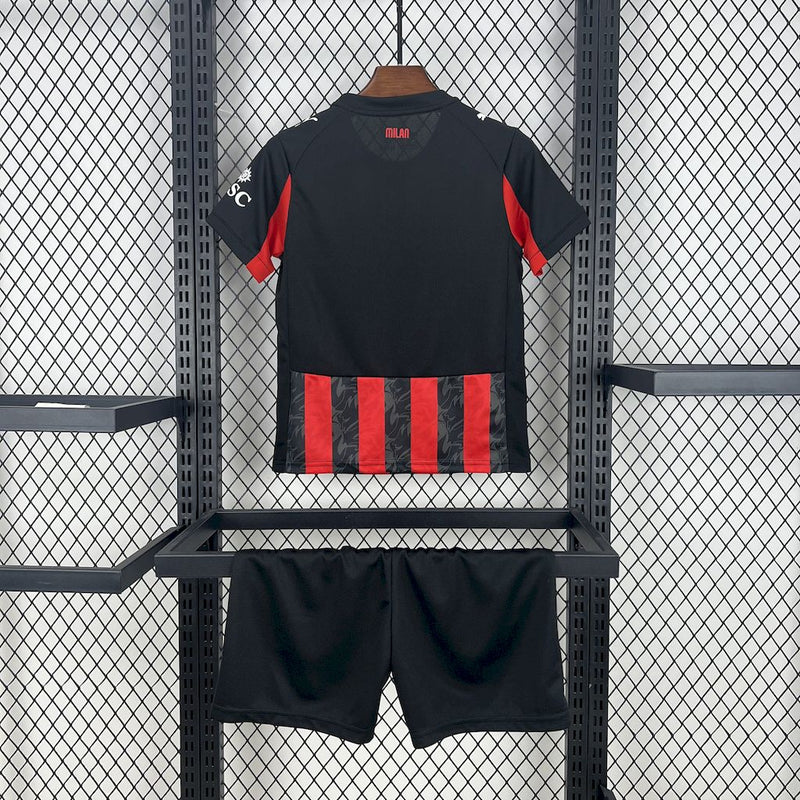 Kit Infantil Milan Home 25/26 Unissex Puma - Vermelho e Preto