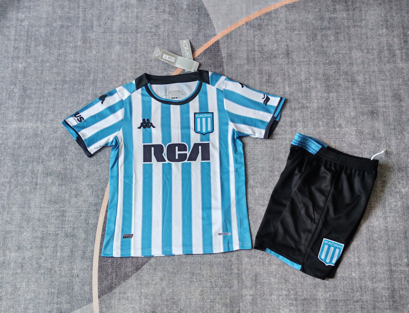 Kit Infantil Racing Home 24/25 Kappa Unissex - Azul e Branco