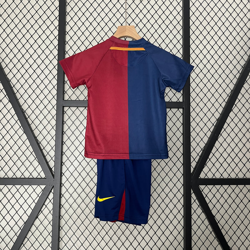 Kit Infantil Barcelona Retrô Home 2009 Camisa + Shorts Nike  Unissex - Grená