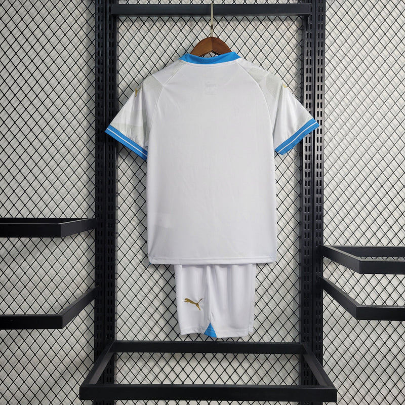 Kit Infantil Olympique De Marseille Home 23/24 Unissex Puma - Branco