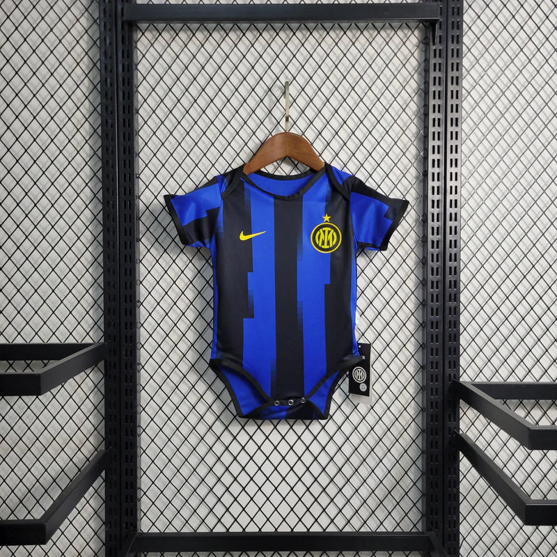 Body Bebê Infantil Inter de Milão Home 23/24 Nike Unissex - Azul e Preto