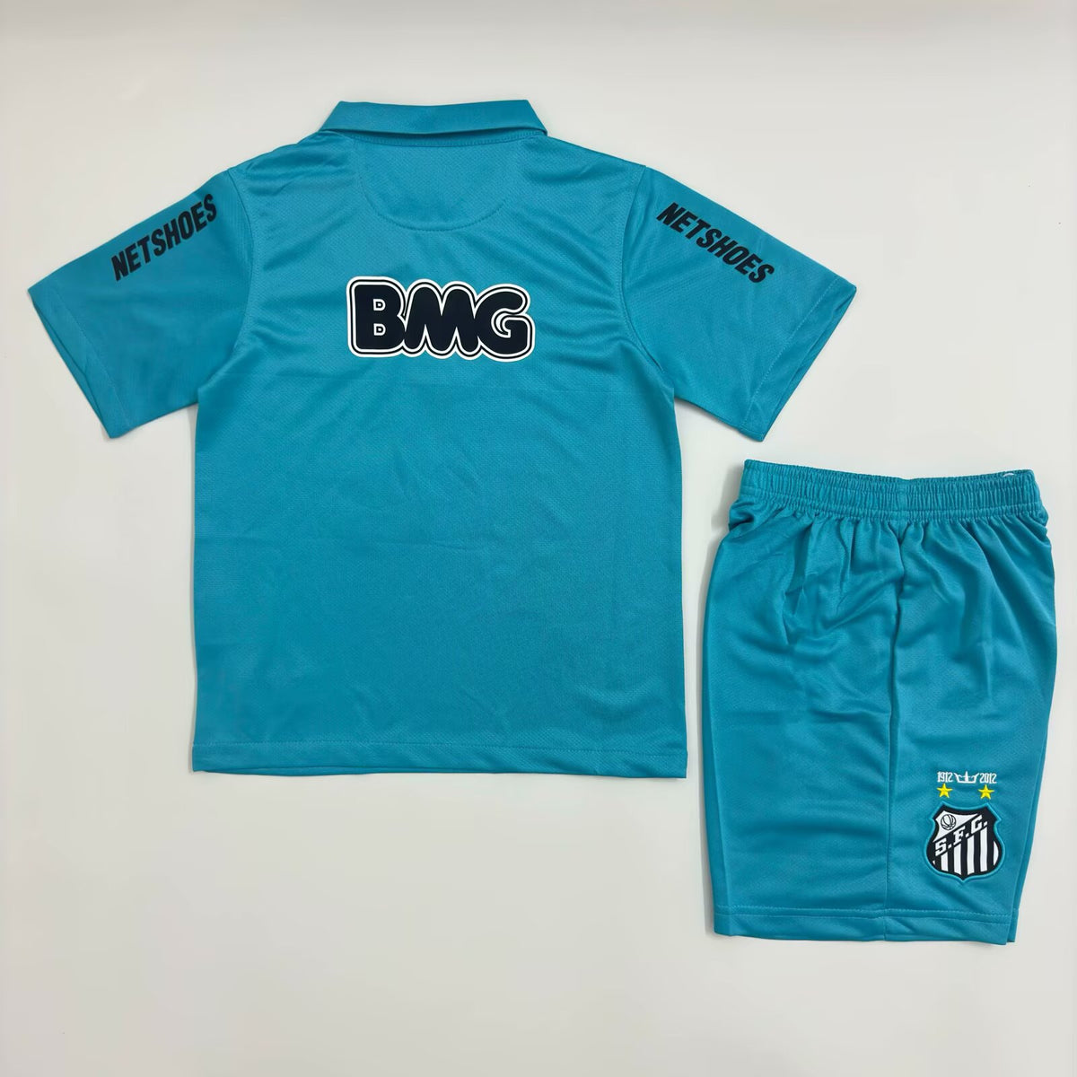 Kit Infantil Santos Retrô Third 2012 Camisa + Shorts  Nike Unissex - Azul