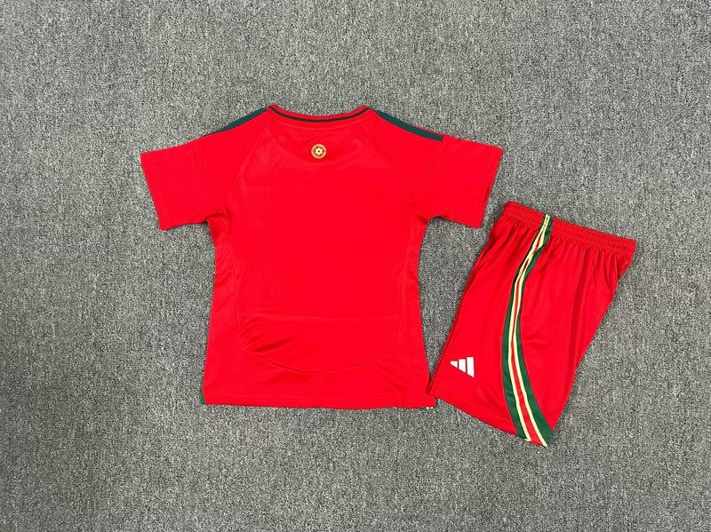 Kit Infantil Pais de Gales Home 24/25 Adidas Unissex - Vermelho