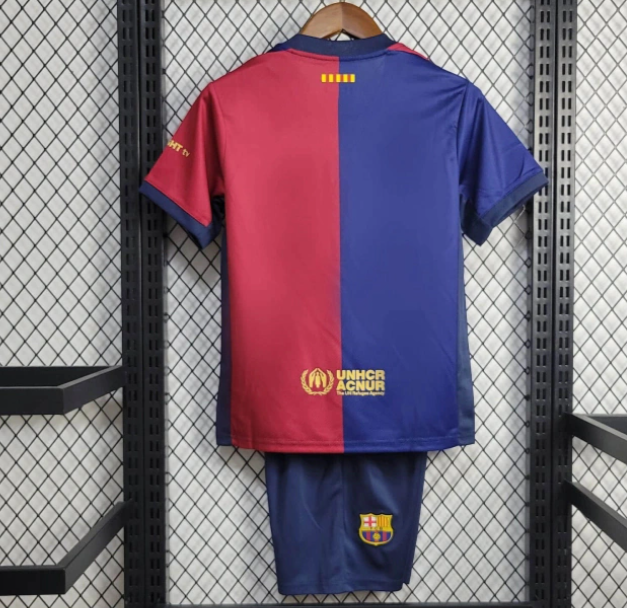 Kit Infantil Barcelona Home 24/25 Camisa + Shorts Nike Unissex - Grená