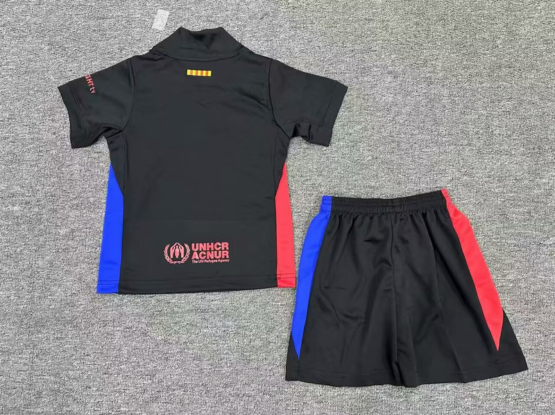 Kit Infantil Barcelona Away 24/25 Nike Unissex - Preto