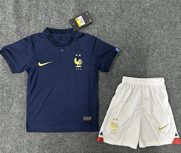 Kit Infantil França Home 22/23 Nike Unissex - Azul Escuro