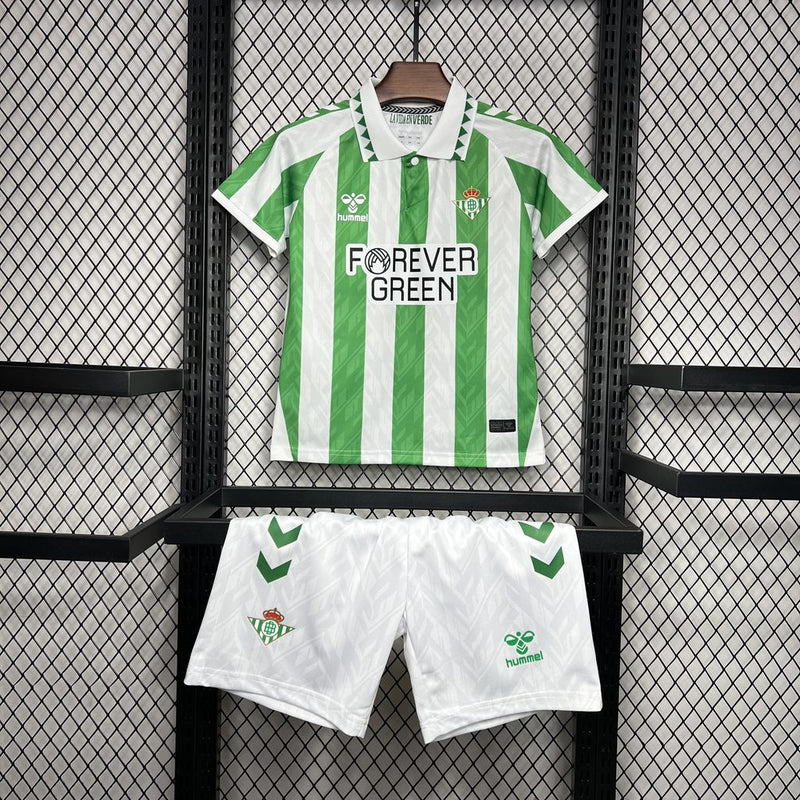 Kit Infantil Real Betis Home 24/25 Unissex Hummel - Verde e Branca