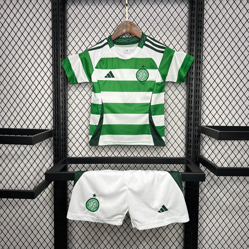 Kit Infantil Celtic Home 24/25 Adidas Unissex - Verde e Branca