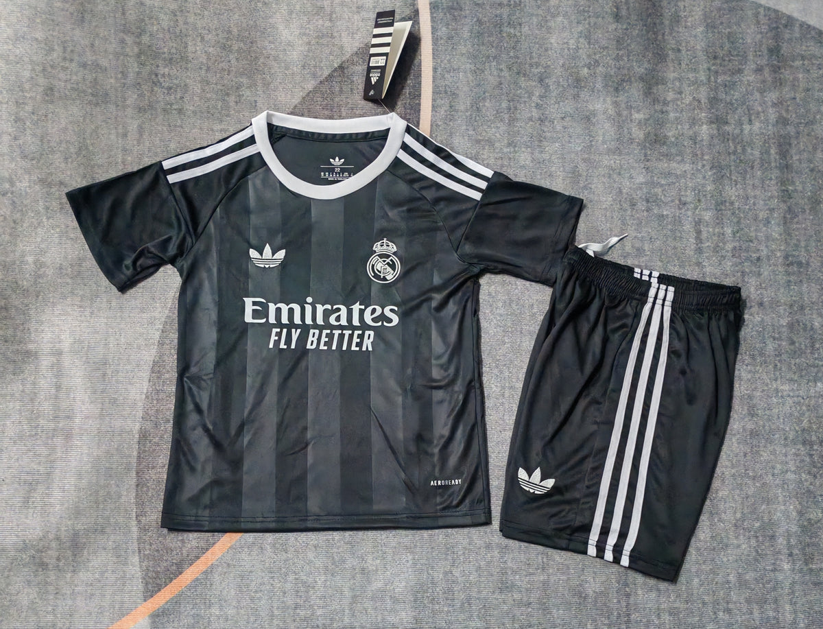 Kit Infantil Real Madrid Third 25/26 Adidas Masculina - Preto