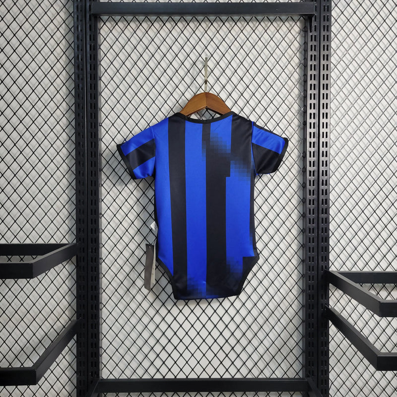 Body Bebê Infantil Inter de Milão Home 23/24 Nike Unissex - Azul e Preto