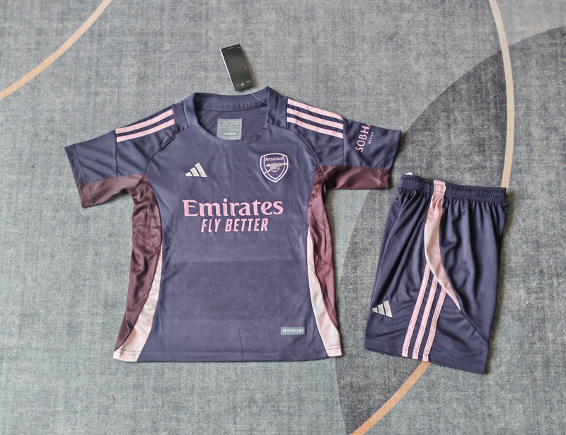 Kit Infantil Arsenal Treino 24/25 Camisa + Shorts Adidas Unissex - Azul Marinho