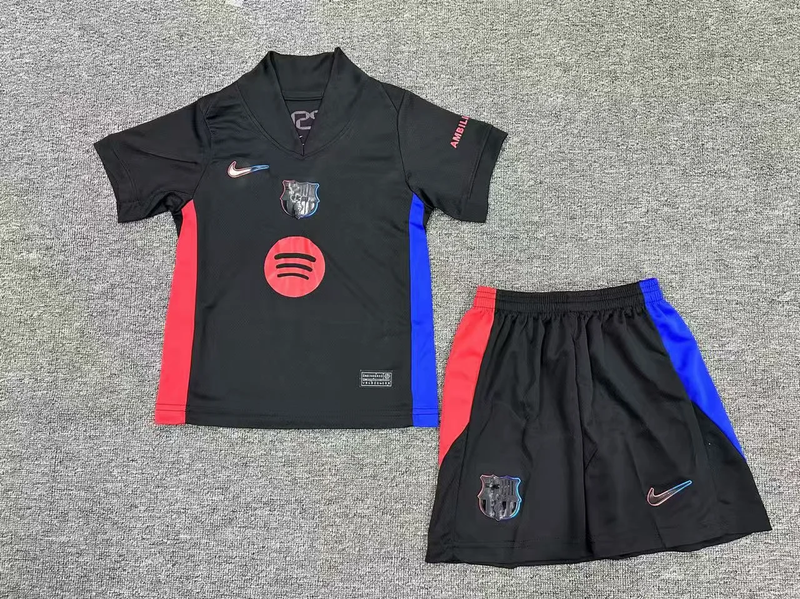 Kit Infantil Barcelona Away 24/25 Nike Unissex - Preto