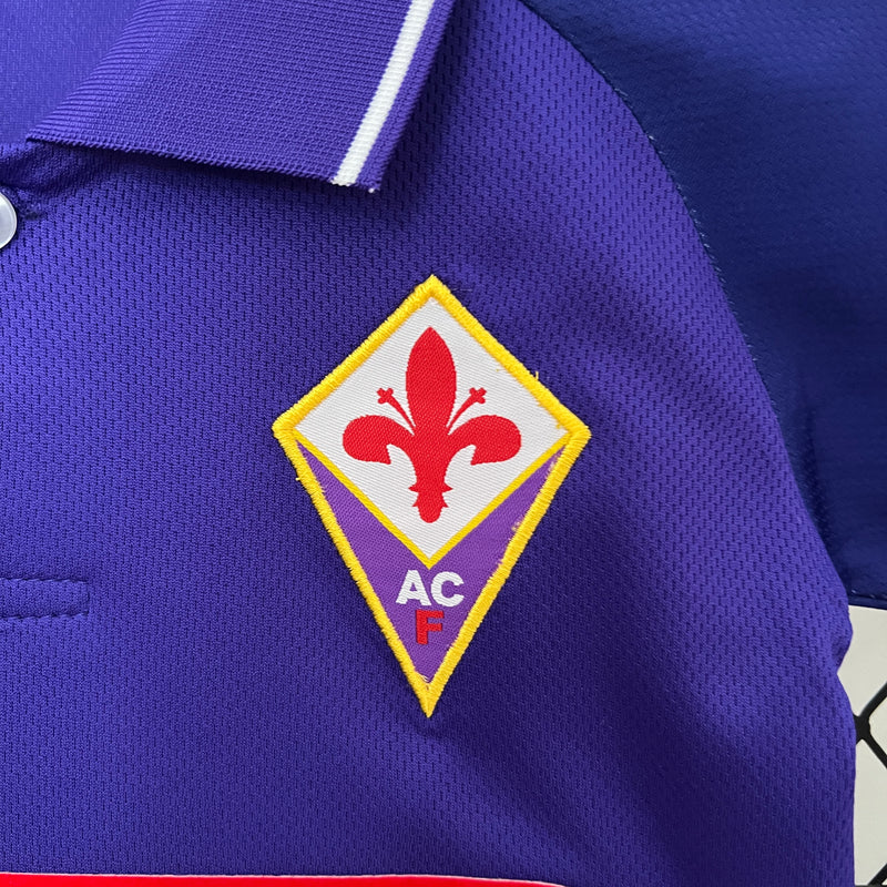 Kit Infantil Fiorentina Home Retrô 1998 Unissex Fila  - Roxo