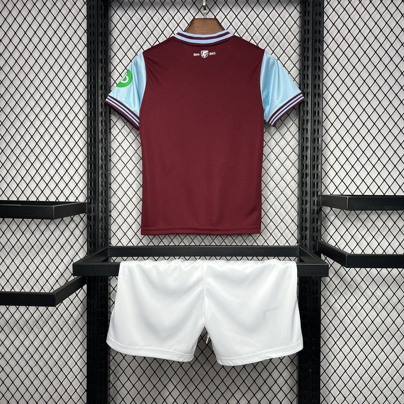 Kit Infantil West Ham Home 24/25 Unissex Umbro - Vermelha