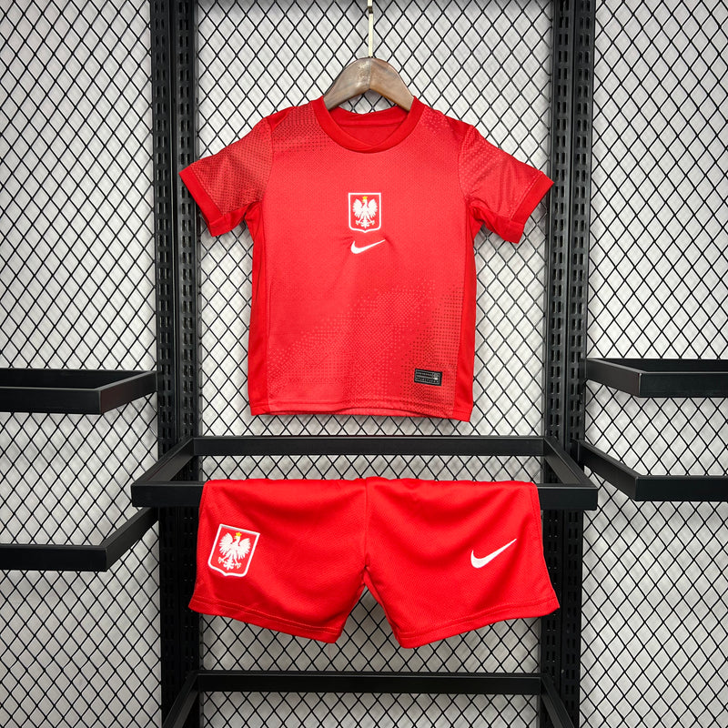 Kit Infantil Polônia Away 24/25 Nike Unissex - Vermelho