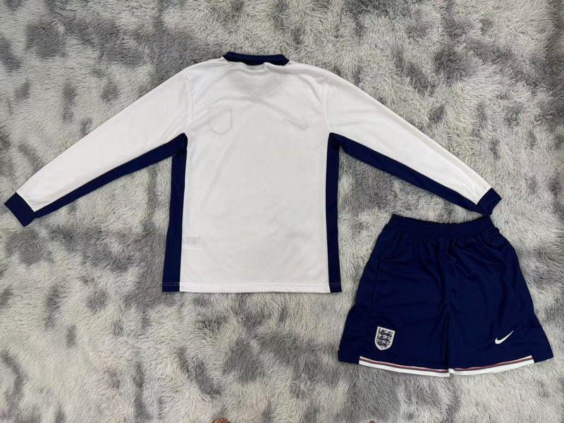 Kit Infantil Inglaterra Home Manga Longa 24/25 Nike Unissex - Branco