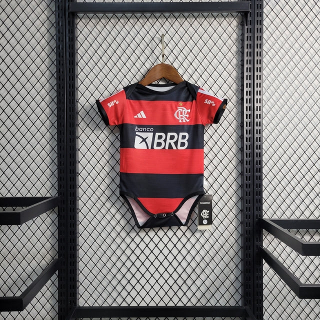 Body Bebê Infantil Flamengo Home 23/24 Adidas Unissex - Vermelho e Preto