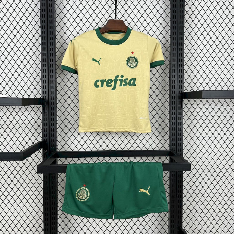 Kit Infantil Palmeiras Third  24/25 Camisa + Shorts Puma Unissex - Dourado