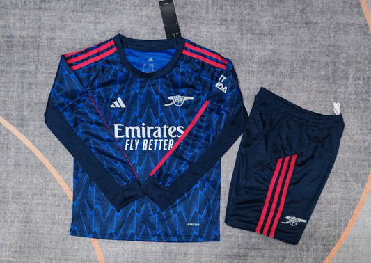 Kit Infantil Arsenal Away Manga Longa 25/26 . Adidas - Azul
