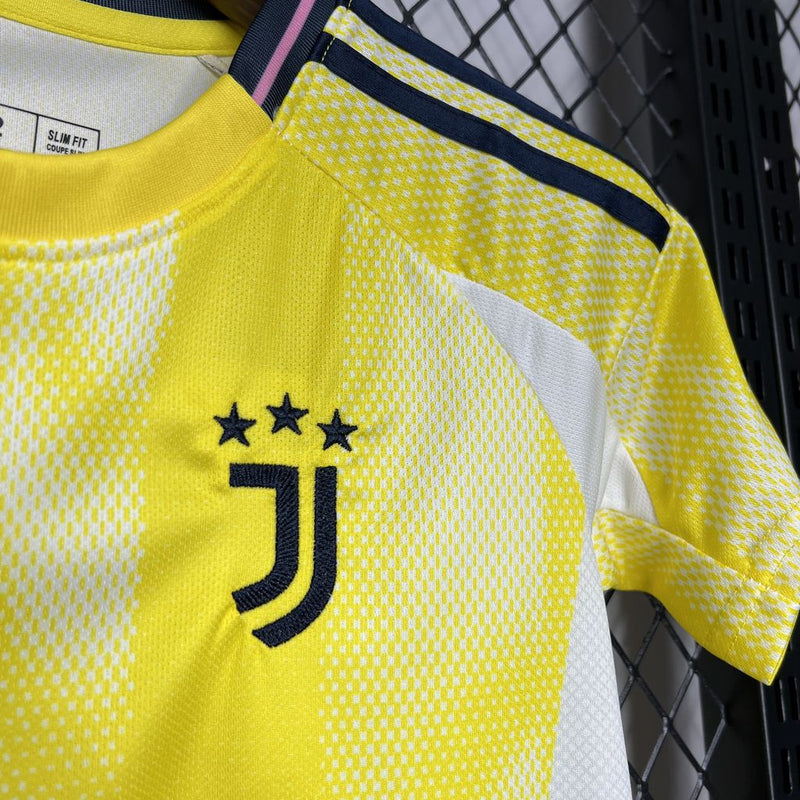 Kit Infantil Juventus Away 24/25 Unissex Adidas - Amarela